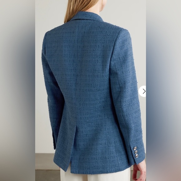 CURRENT SEASON Versace double breasted metallic blue tweed blazer jacket NWT - Picture 3 of 13